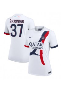 Paris Saint-Germain Milan Skriniar #37 Fotballdrakt Borte Klær Dame 2024-25 Korte ermer